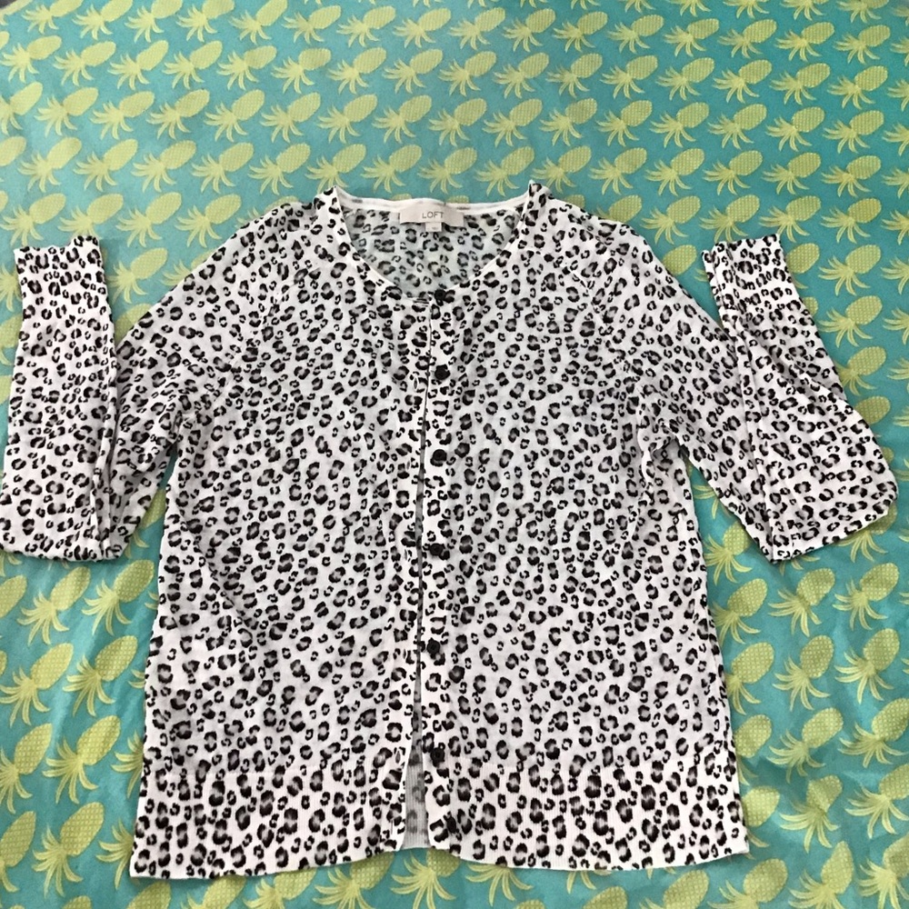 Loft Animal Print Cardigan